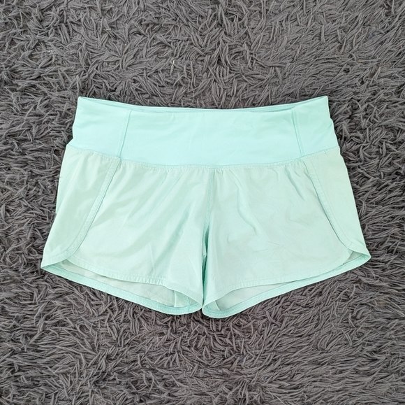 lululemon athletica Pants - Lululemon Athletica Shorts Women's 6 Mint Green Stretch Athletic High Waist